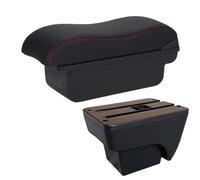 RORVECQ Pour Seat Pour Ibiza 6j Pour Ibiza 6L 2018-2025 Boîte D'accoudoir Pour Voiture Boîte De Rangement Auto Accessoires Auto Retrofit Intérieur(C1 Noir rouge PAS d'USB)