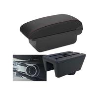 RORVECQ Pour Seat Pour Ibiza Boîte D'accoudoir Pour Ibiza 6j Pour Ibiza 6L Accoudoir Voiture Boîte De Rangement Pièces Retrofit(C1 Noir rouge PAS d'USB)