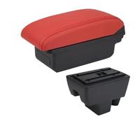 RORVECQ Pour Seat Pour Toledo Boîte D'accoudoir Pour Toledo Boîte D'accoudoir Auto Boîte De Rangement Centrale Retrofit Intérieur Avec USB(A4 rouge sans USB)