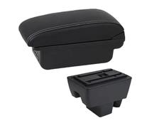 RORVECQ Pour Seat Pour Toledo Boîte D'accoudoir Pour Toledo Boîte D'accoudoir Auto Boîte De Rangement Centrale Retrofit Intérieur Avec USB(Ligne blanche B3 3USB)