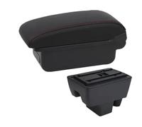 RORVECQ Pour Seat Pour Toledo Boîte D'accoudoir Pour Toledo Boîte D'accoudoir Auto Boîte De Rangement Centrale Retrofit Intérieur Avec USB(Ligne rouge A1 Pas d'USB)