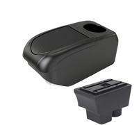 RORVECQ Pour Skoda Pour FABIA Accoudoir Pour Fabia II 2008-2014 Boîte D'accoudoir Pour Voiture Boîte De Rangement Pièces Intérieures(B1 Black Frame 6USB)