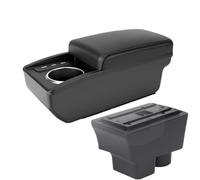 RORVECQ Pour Skoda Pour FABIA Accoudoir Pour Skoda Pour Fabia II 2008-2014 Boîte Accoudoir Coffre De Rangement Accessoires Intérieurs Auto(B2 Ligne noire 6USB)