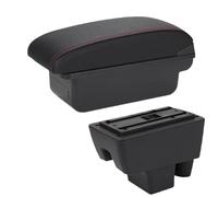 RORVECQ Pour Skoda Pour RAPID Accoudoir Pour VW Pour Polo Boîte D'accoudoir Retrofit Accessoires Auto Détails Intérieurs Boîte De Rangement(C1 Noir rouge PAS d'USB)