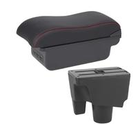 RORVECQ Pour Toyota Pour Aqua Boîte D'accoudoir Pour Toyota Pour Prius C Boîte De Rangement Auto Pour Accoudoir De Voiture Aqua(B1 Noir rouge 3USB)