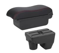 RORVECQ Pour Toyota Pour Yaris Pour Elegant 2021-2024 Boîte D'accoudoir Pour Voiture Boîte De Rangement Pièces Retrofit Accoudoir Intérieur(C1 Noir rouge PAS d'USB)
