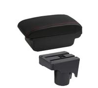 RORVECQ Pour VW Pour Golf 6 Boîte D'accoudoir Pour S&CIROCCO Pour Sagitar Pour Golf 6 Pour Golf 5 Mk6 MK5 Pour Jetta 5 Boîte D'accoudoir Auto(A1 Ligne noire PAS USB)
