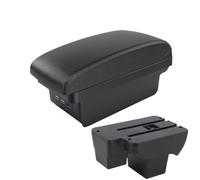 RORVECQ Pour VW Pour Polo 2020 2021 2022 2023 2024 Boîte D'accoudoir Boîte De Rangement Retrofit Pièces Retrofit(B2 ligne noire 3USB)