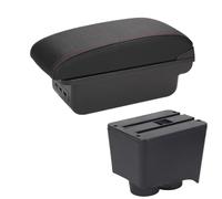 RORVECQ Pour VW Pour Polo Boîte D'accoudoir Auto Pour VW Pour POLO Mk5 6R Pour Vento 2002-2009 Boîte De Rangement(B1 Noir rouge 3USB)