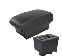 RORVECQ Pour VW Pour Polo Boîte D'accoudoir De Voiture Pour VW Pour POLO Mk5 6R Pour Vento 2002-2009 Boîte De Rangement(A1 Noir rouge SANS USB)