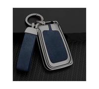 RORVECQ pour VW pour Polo pour Golf MK7 pour Tiguan pour Passat pour Skoda pour Octavia pour Kodiaq pour Karoq Coque Clé Voiture Métal Cuir(Bleu)