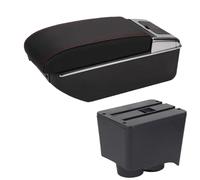 RORVECQ Pour VW Pour Polo Pour Polo 9N 3 Boîte D'accoudoir De Voiture 2002-2009 Pièces De Rénovation Boîte De Rangement Accessoires Intérieurs Auto(B1 Noir rouge 7USB)