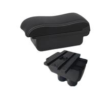 RORVECQ Pour VW Pour T&ouran Boîtier Bras De Confort Boîte De Rangement Centrale Accessoires Auto Intérieurs De Retrofitting(A2 Black white NO USB)
