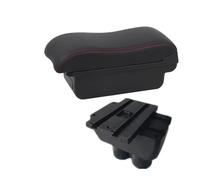 RORVECQ Pour VW Pour T&ouran Boîtier Bras De Confort Boîte De Rangement Centrale Accessoires Auto Intérieurs De Retrofitting(A2 Black red NO USB)