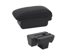 RORVECQ Pour VW Pour Virtus Boîte D'accoudoir Pour VW Pour Polo Accoudoir Auto 2019 2020 2021-2024 Boîte De Rangement Centrale Avec USB(Ligne noire A2 Pas d'USB)