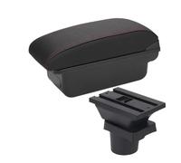 RORVECQ Pour VW UP Boîte D'accoudoir Pour Seat Pour Mii Pour S&koda Pour Citigo Boîte De Rangement Console D'accoudoir Auto Boîte D'accoudoir Auto(C1 Noir rouge PAS d'USB)