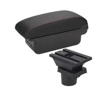RORVECQ Pour VW UP Boîte D'accoudoir Pour Seat Pour Mii Pour S&koda Pour Citigo Boîte De Rangement Console D'accoudoir Auto Boîte D'accoudoir Auto(B1 Noir rouge 3USB)