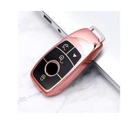 RORVECQ Protecteur De Porte-clés Auto Coque Clé Voiture TPU pour Mercedes pour Benz W205 W213 W222 X167 W177 A C E S G Class GLC CLA(Rose,4button)