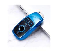 RORVECQ Protecteur De Porte-clés Auto Coque Clé Voiture TPU pour Mercedes pour Benz W205 W213 W222 X167 W177 A C E S G Class GLC CLA(Bleu,4button)