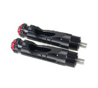 RORVECQ Repose-pieds de Moto Antidérapants Efficaces Arrière Motos Pattes Filetées Pédales(Black-Red)