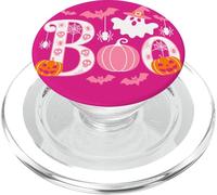 Rosa Boo Halloween Conciencia Del Cáncer de Mama Octubre PopSockets PopGrip pour MagSafe