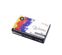 ROSA Gallery Kit de peinture aquarelle professionnelle monopigmentée, 12 aquarelles de 2,5 ml, haute résistance à la lumière, pour artistes, adultes, étui en métal léger et portable