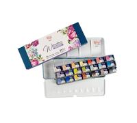 Rosa Gallery Romantique Professional Lot de 21 aquarelles de 2,5 ml, haute résistance à la lumière pour artistes, adultes, étui en métal léger et portable