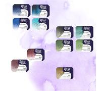 Rosa Gallery Super Granulation Aquarelles Professionnelles 11 Pots x 2,5 ml Super Granulation Set de Pinceaux N4