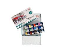 Rosa Gallery Urban Professional Lot de 12 aquarelles de 2,5 ml, haute résistance à la lumière, kit de peintures pour artistes, adultes, étui en métal léger et portable