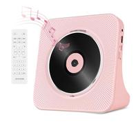Rosa Lecteur CD Bluetooth avec Haut-parleurs HiFi Intégrés | Lecteur de CD Pink avec Télécommande, écran LED, radio FM, AUX/USB, boîte anti-poussière