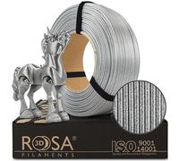 ROSA3D - Filament PLA à paillettes - 1,75 mm - Pour imprimante 3D - Recharge argentée brillante - 1 kg