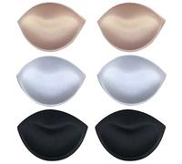 ROSAA Lot de 3 paires de soutien-gorge, rembourrage du push-up pour fins et épais, semi-circulaires, triangles, amovibles, pour maillot de bain, Nero+bianco+nudo, Taille Unique
