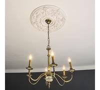 Rosace 156040 Profhome Élement décorative Élement pour plafond style Néo-Empire blanc Ø 70,7 cm