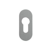 Rosace adhésive ovale en aluminium perforé PZ - Argenté mat - Autocollant avec VHB 3M - Résistant aux intempéries, inoxydable et sans perçage - Ferrure de porte pour cylindre profilé - Durable et