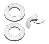 Rosace Cheminée 2 Pièces Rosaces Murales en Acier Inoxydable 100mm Cache Tuyau Radiateur Rosace Radiateur Rosace Cheminée Diamètre Intérieur 101mm Bord 25mm Adapté à Tuyaux de Chaudières Argenté