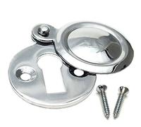 Rosace de clé chromée - Trou de serrure rond pour porte principale avant - Plaque de verrouillage