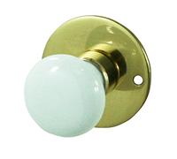 Rosace de fonction laiton poli verni conda bouton rond porcelaine