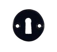 Rosace de fonction porcelaine NOIR BRILLANT Trou clé