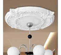 Rosace de plafond blanche, Ø 30,48 cm, PU, élément décoratif, stuc, décoration murale de salon, lampe en polystyrène ronde, diamètre intérieur : 8,71 cm, 1 paire de médaillons de plafond fendus