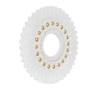 Rosace de Plafond Européenne Blanche en Plastique Décorative | Finition Or Blanc, Motif Ajouré Sculpté, Montage Affleurant, pour Boîtes et Luminaires Encastrés