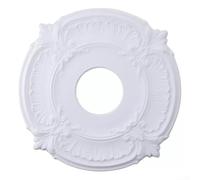 Rosace de plafond européenne ronde en polyuréthane, 30,5 cm, pour lustre ventilateur, design décoratif sculpté pour trous et fissures - Finition blanche, pour la maison