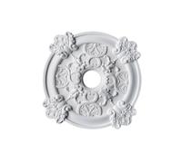 Rosace de plafond ronde en polyuréthane - 50 cm - Blanc - Décoration de plafond pour rénovation intérieure de la maison