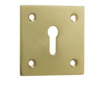 Rosace de porte carrée en laiton poli 50 x 50 mm pour des finitions élégantes - Cache trou de clé