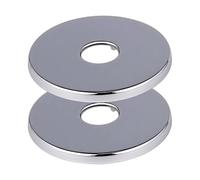 Rosace Douche Large 3/4" - Rosace Robinet en Acier Inoxydable Plate 80x5mm - Garniture Murale pour Mitigeur Douche & Rosace Tuyau Chauffage - 2 Pcs Argent