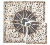 Rosace en marbre, travertin multicolore - 80 x 80 cm - PEGANE - Multicolore G