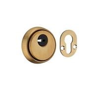 Rosace fermée en laiton satiné pour boîtier serrure à cylindre