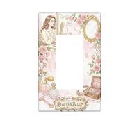 Rosace - Interrupteur à bascule simple - Miroir romantique - Parfum printemps - En plastique - Taille standard - Pour maison, salon, nouvel appartement