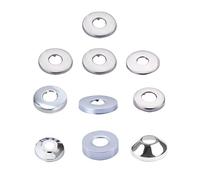 Rosace murale autocollante à bride fendue pour robinet de douche, couvercle décoratif en acier inoxydable, finition chromée, plaque ronde en acier inoxydable