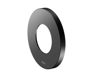 Rosace murale KEUCO surdimensionnée pour robinets et mitigeurs thermostatiques de douche encastrés, ronde, 59553, 59556370091, Couleur: Noir Mat