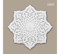 Rosace Profhome 156501 Médaillon Élément décoratif Motifs décoratifs d'architecture musulmane style marocain oriental blanc Ø 31,9 cm